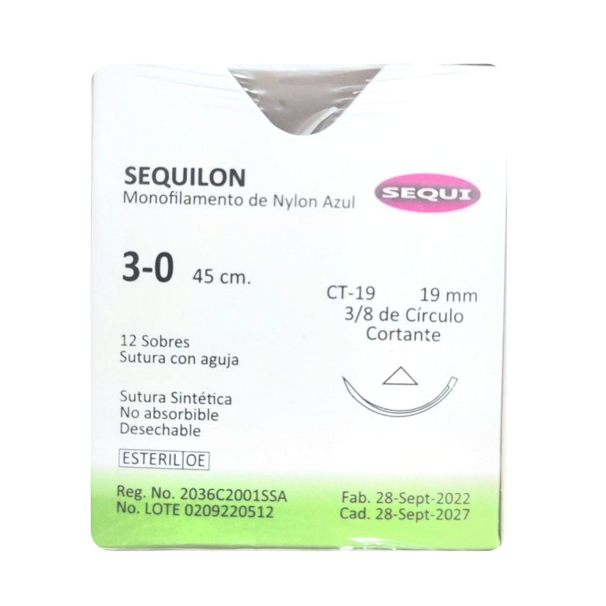 Sutura Quirúrgica | Nylon Sequilon y Vicryl | Calibres 1-0 al 4-0 | Pieza o Caja