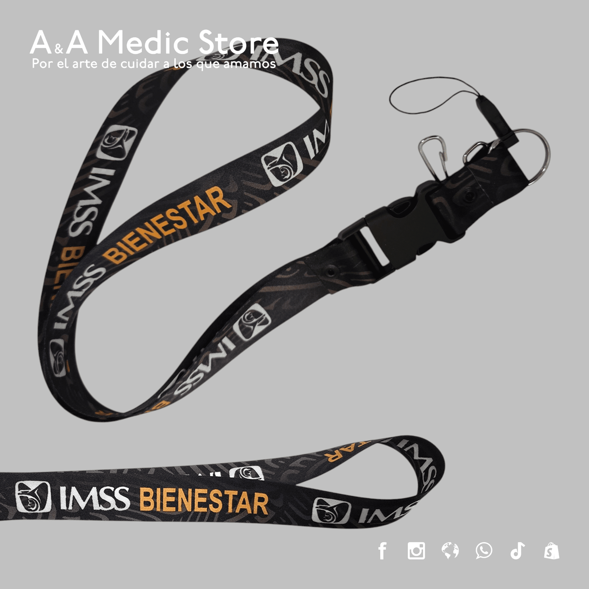 Lanyard IMSS Bienestar - Porta Gafete para Personal Médico y de Salud