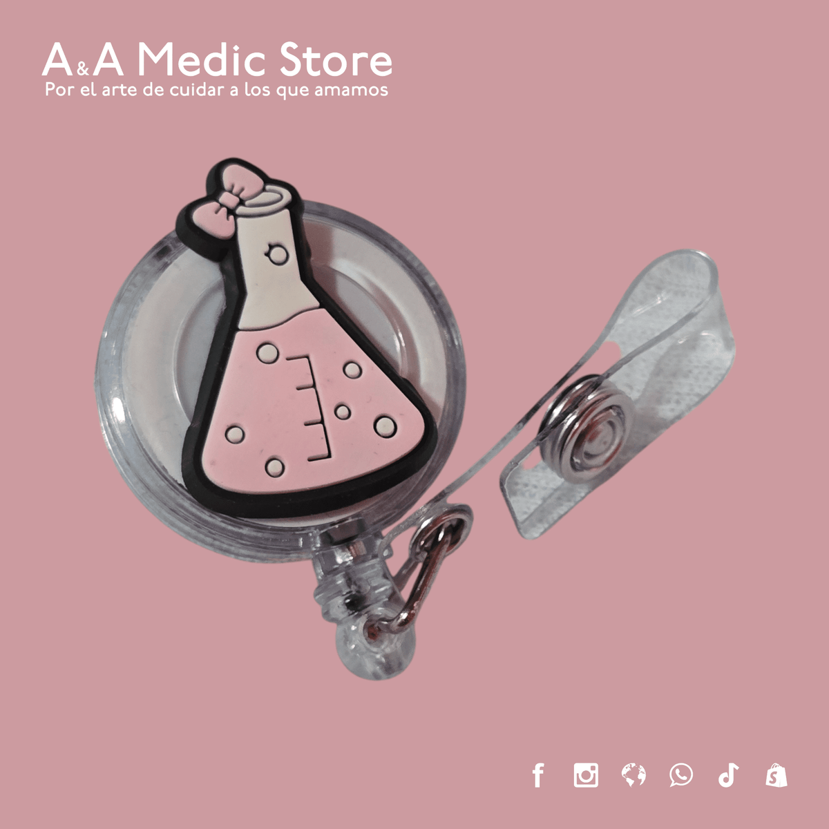 Yoyo Porta Credencial de Química | Diseño al Azar | Retráctil