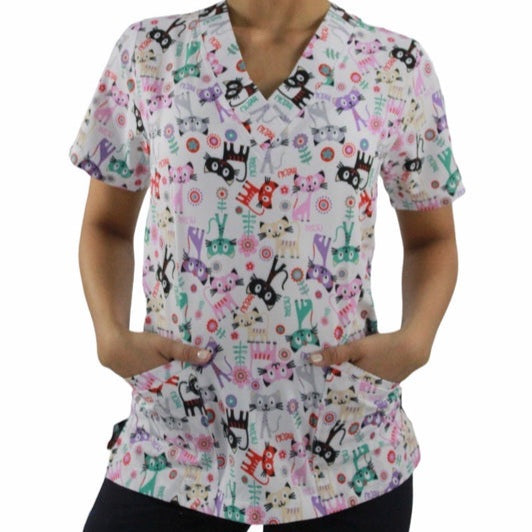 Filipina Estampada para Enfermería - Dama | Tela Antifluidos