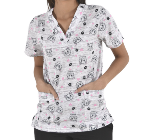 Filipina Estampada para Enfermería - Dama | Tela Antifluidos
