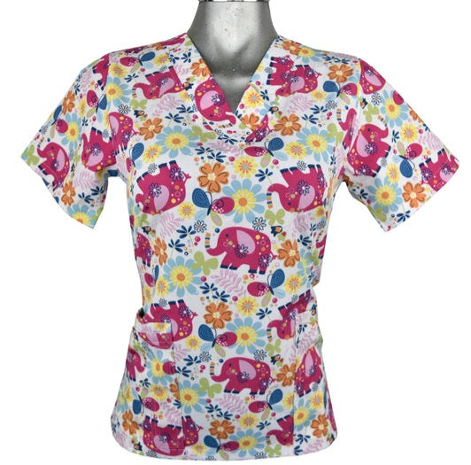 Filipina Estampada para Enfermería - Dama | Tela Antifluidos