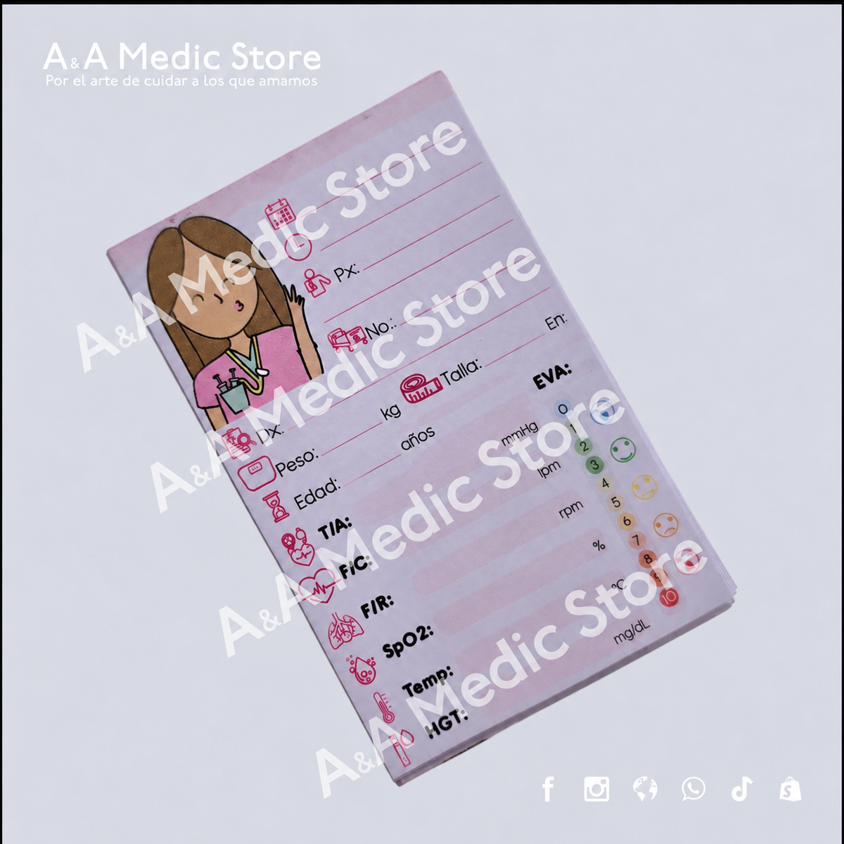 Block para Registro de Signos Vitales | 20 Hojas a Color