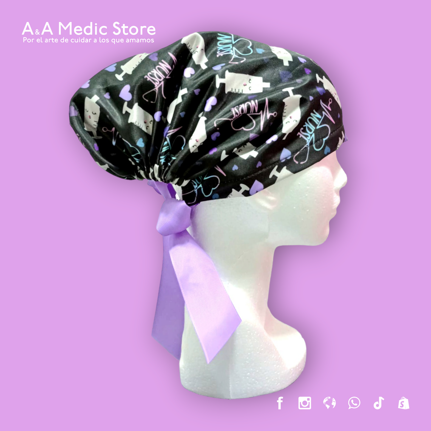 Gorro Quirúrgico Dama | Cofia con Listón para Cabello Largo