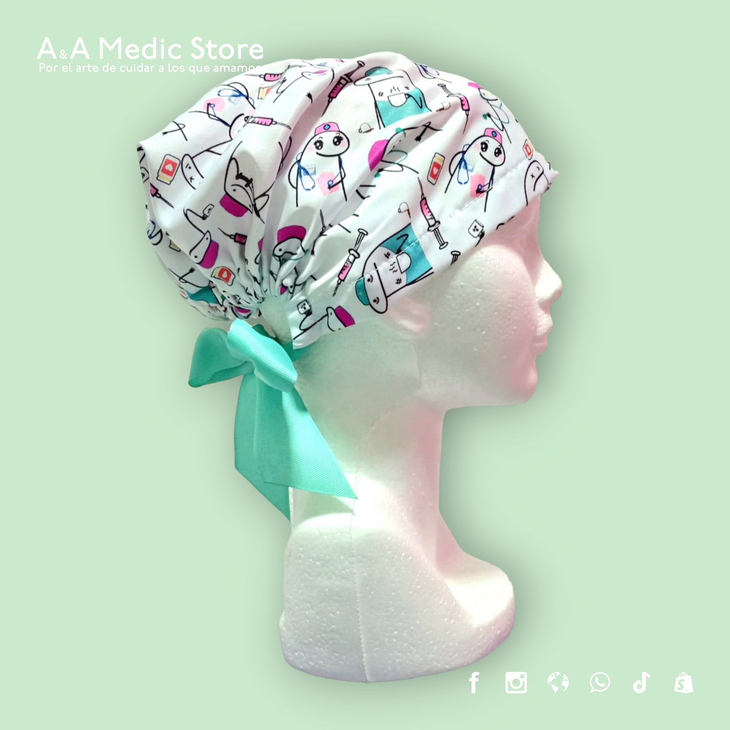 Gorro Quirúrgico Dama | Cofia con Listón para Cabello Largo