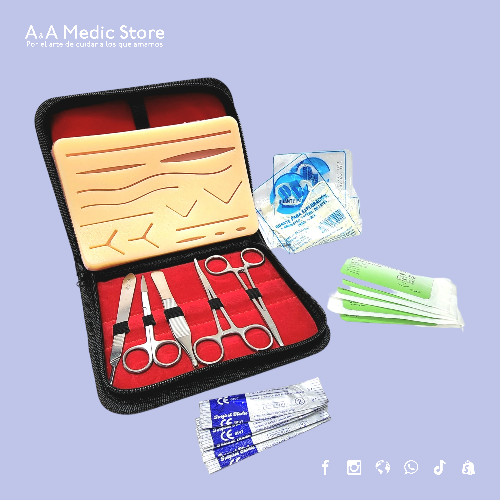Kit/PAD de Práctica de Sutura Guttek | 17 Piezas | Para Estudiantes de Medicina y Enfermería