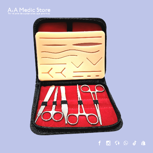 Kit/PAD de Práctica de Sutura Guttek | 17 Piezas | Para Estudiantes de Medicina y Enfermería