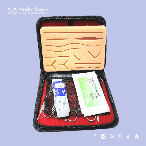 Kit/PAD de Práctica de Sutura Guttek | 17 Piezas | Para Estudiantes de Medicina y Enfermería
