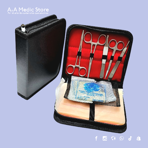 Kit/PAD de Práctica de Sutura Guttek | 17 Piezas | Para Estudiantes de Medicina y Enfermería