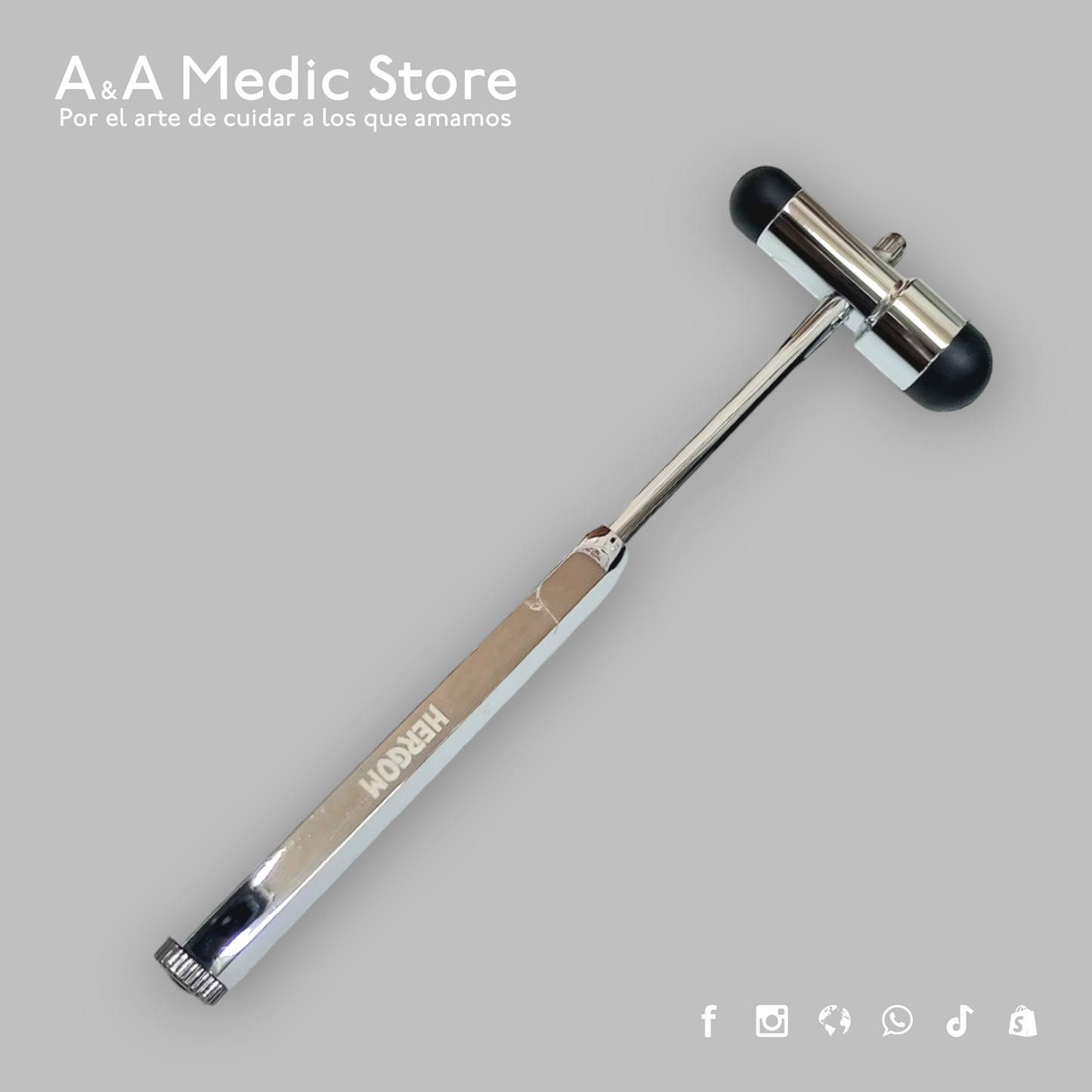 Martillo para Reflejos | Mango Hexagonal | Con Aguja y Cepillo