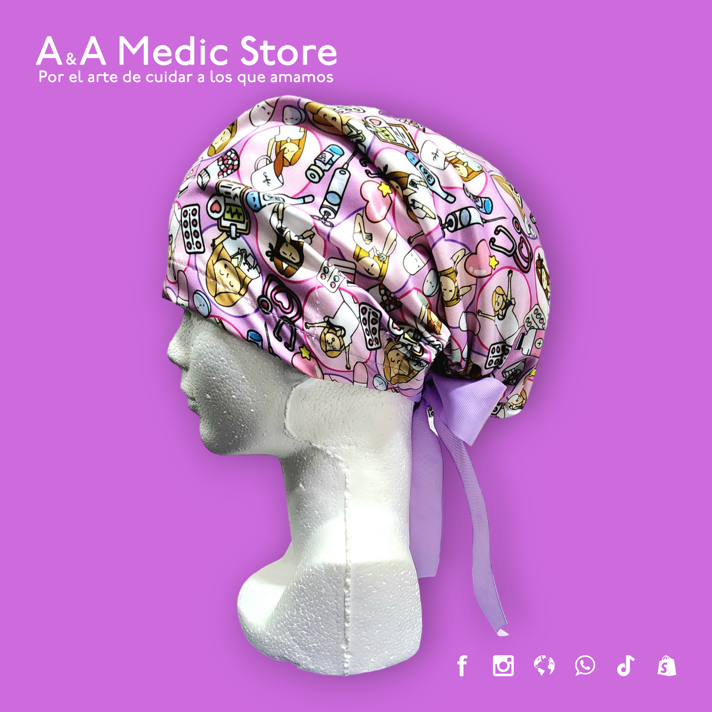 Gorro Quirúrgico Dama | Cofia con Listón para Cabello Largo