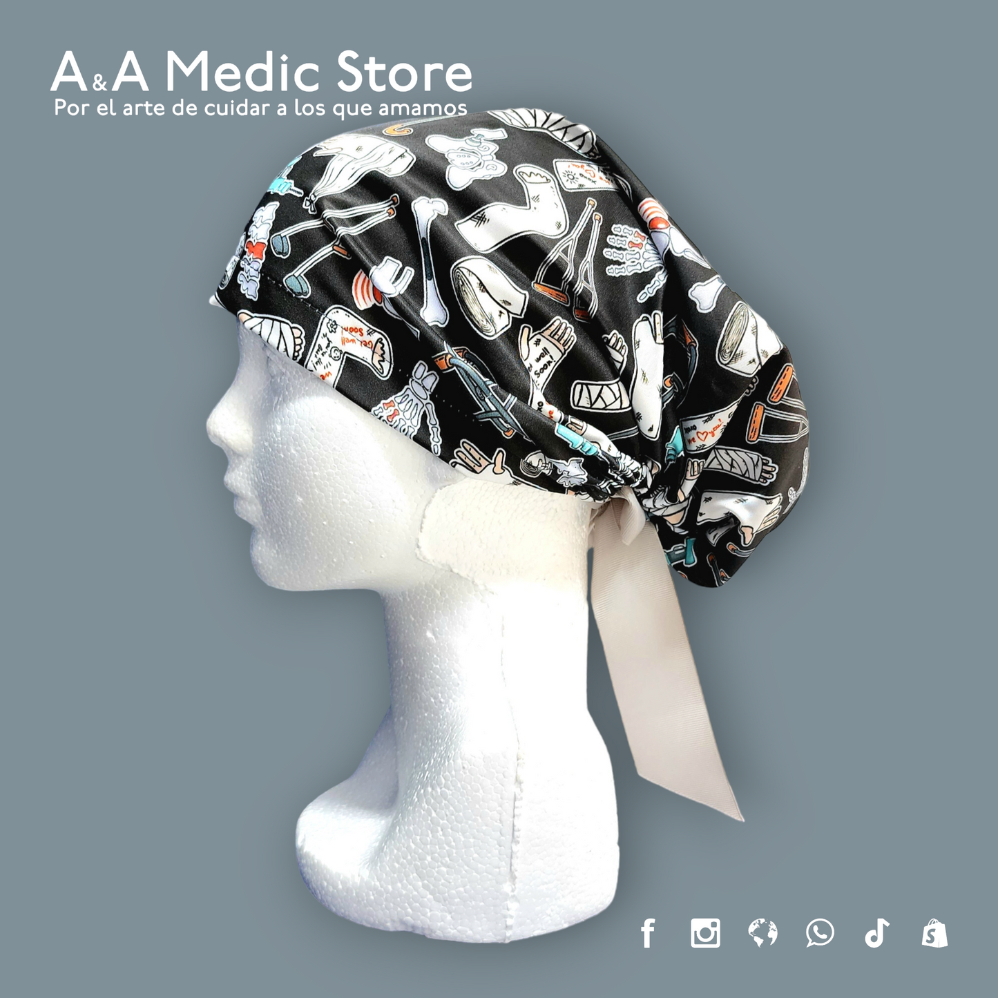 Gorro Quirúrgico Dama | Cofia con Listón para Cabello Largo