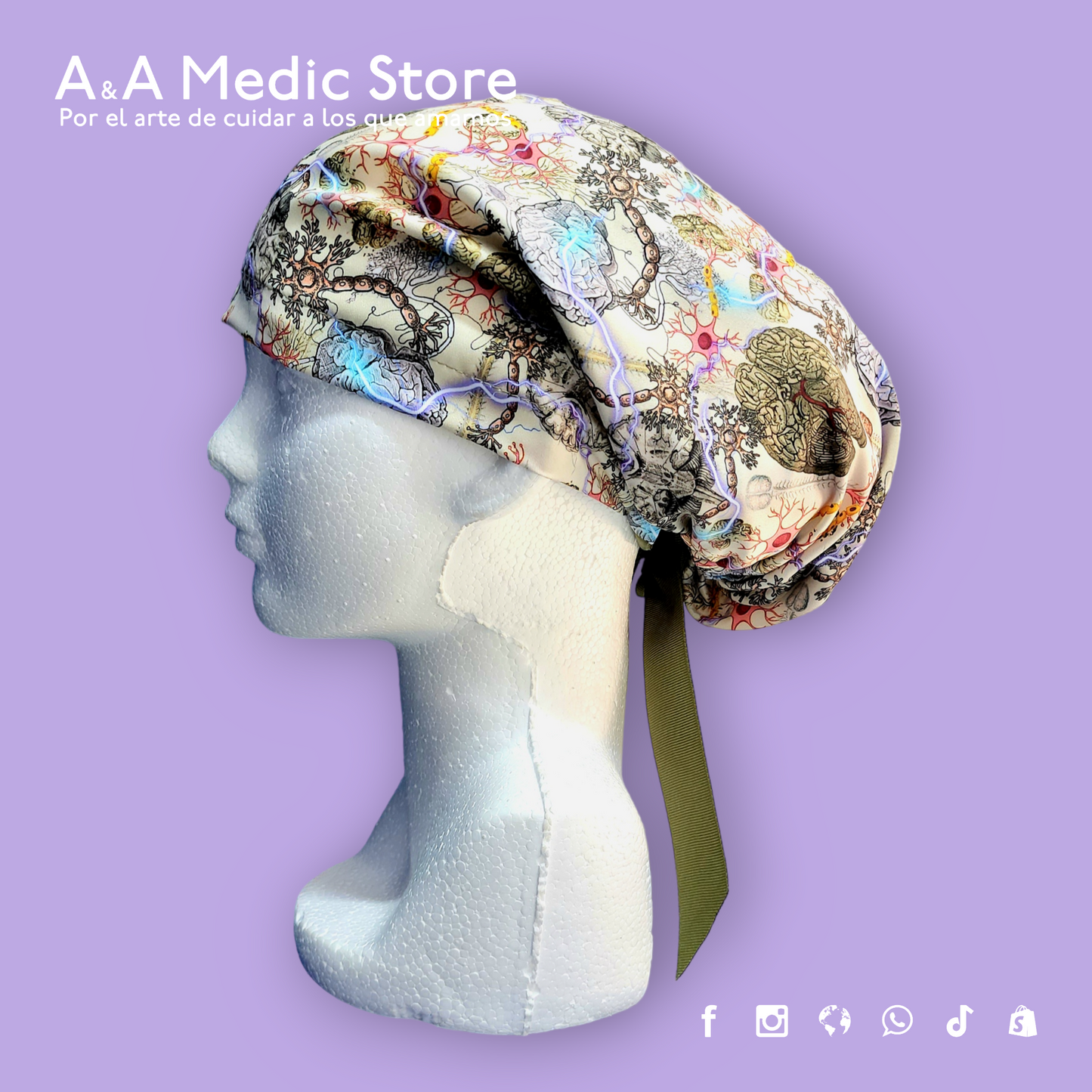 Gorro Quirúrgico Dama | Cofia con Listón para Cabello Largo