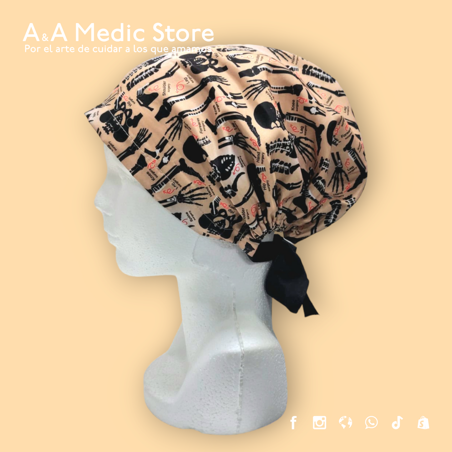 Gorro Quirúrgico Dama | Cofia con Listón para Cabello Largo