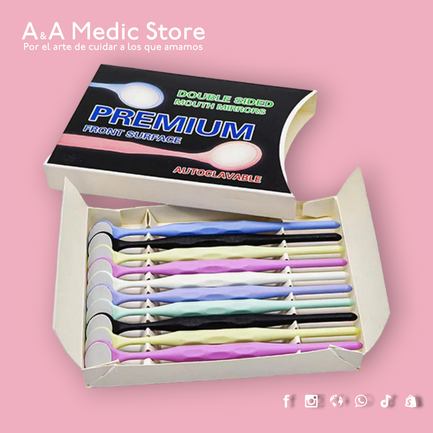 Espejo Dental de Colores | Doble Espejo y Compatible con Autoclave