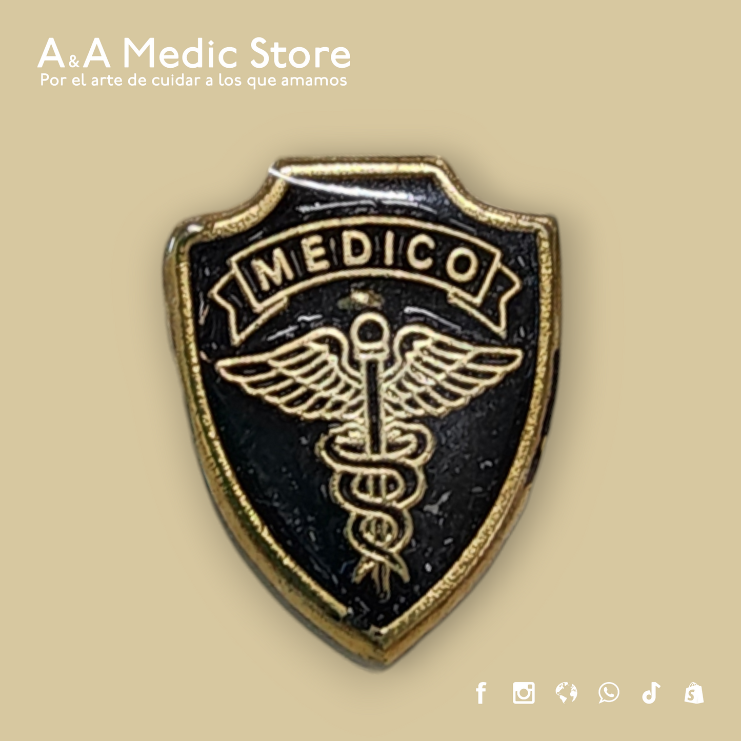 Fistol Pin Decorativo Médico | Acero Inoxidable | Diseños Variados