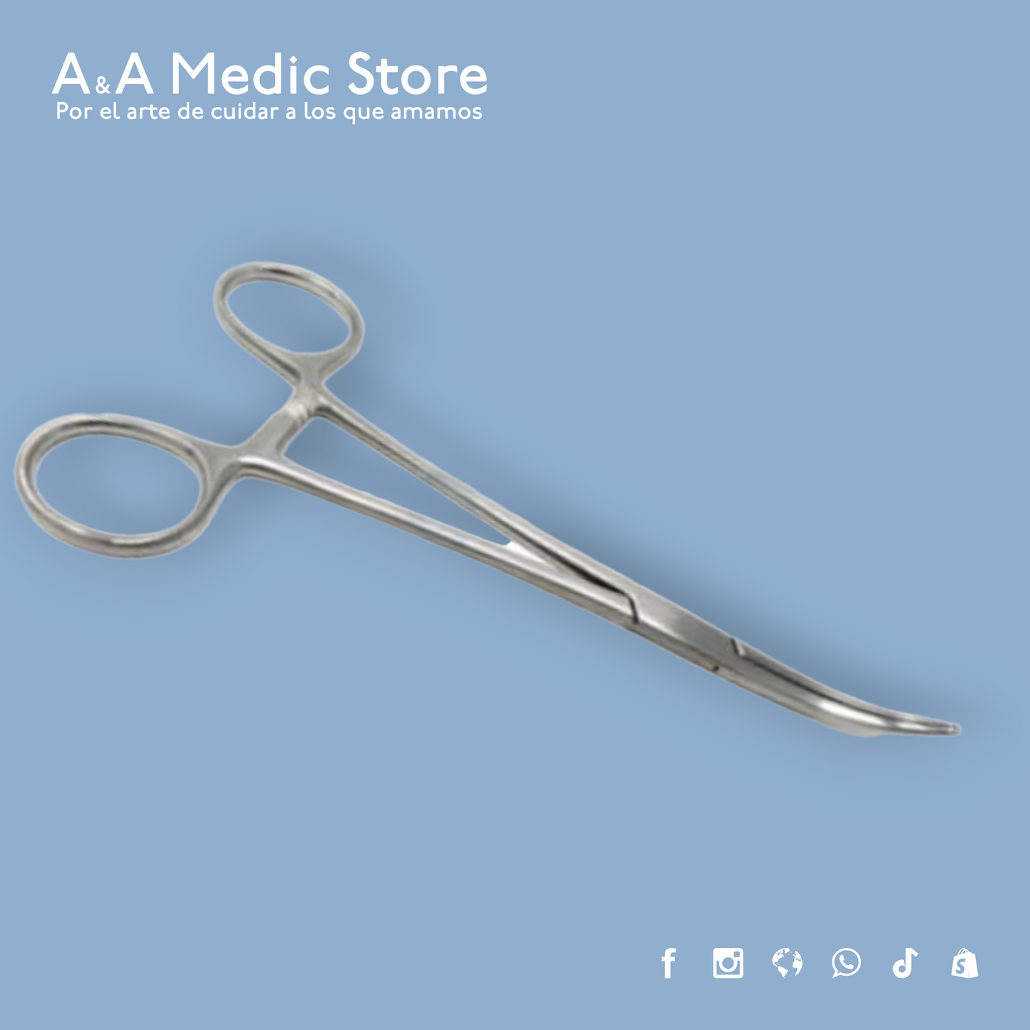 Pinza Kelly Recta y Curva | Acero Inoxidable Alemán Guttek | 14cm