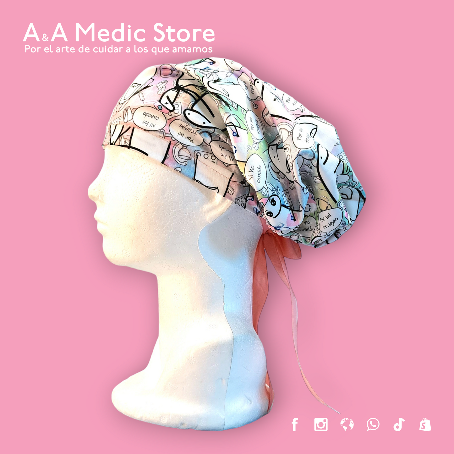 Gorro Quirúrgico Dama | Cofia con Listón para Cabello Largo