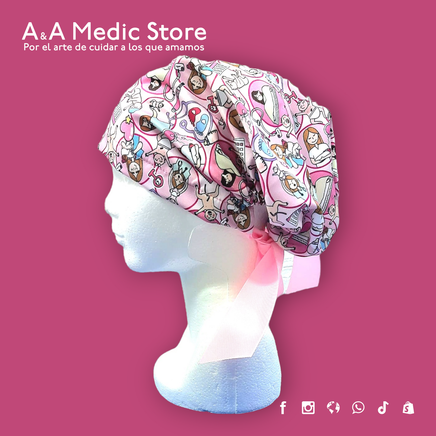 Gorro Quirúrgico Dama | Cofia con Listón para Cabello Largo