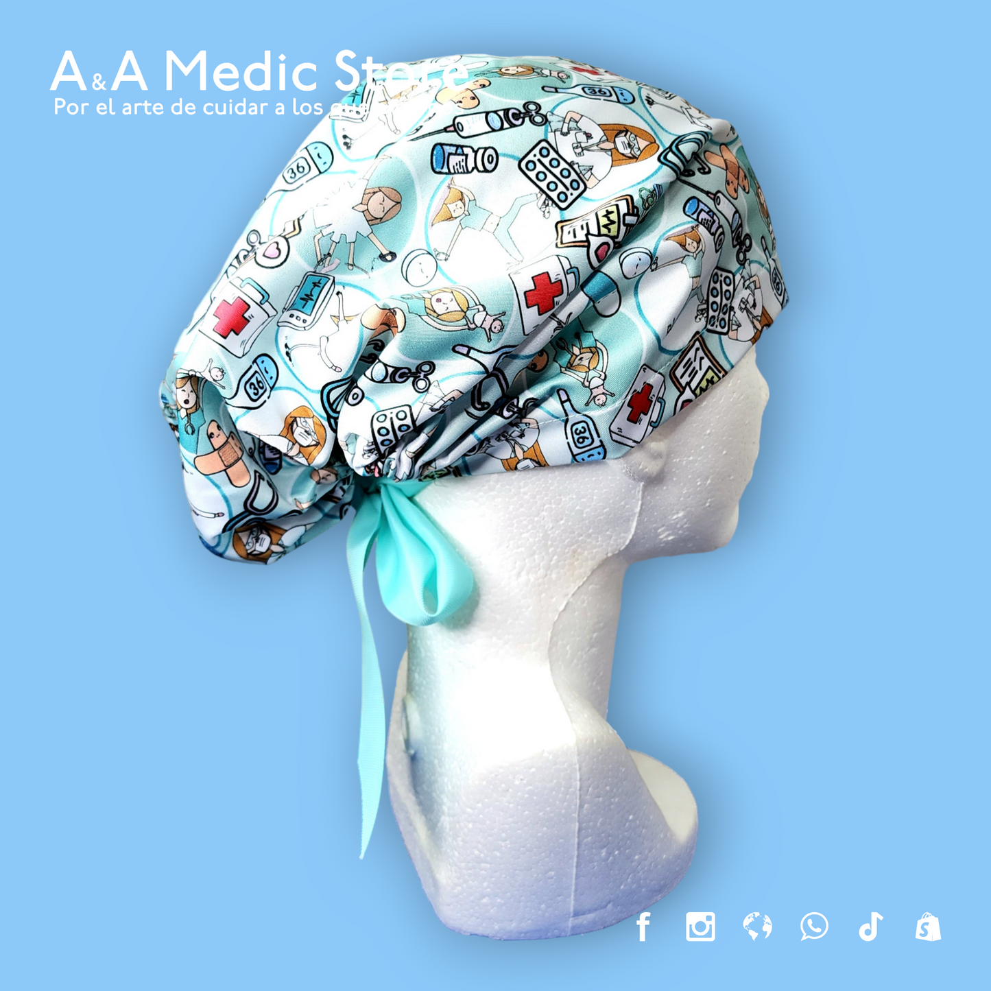 Gorro Quirúrgico Dama | Cofia con Listón para Cabello Largo