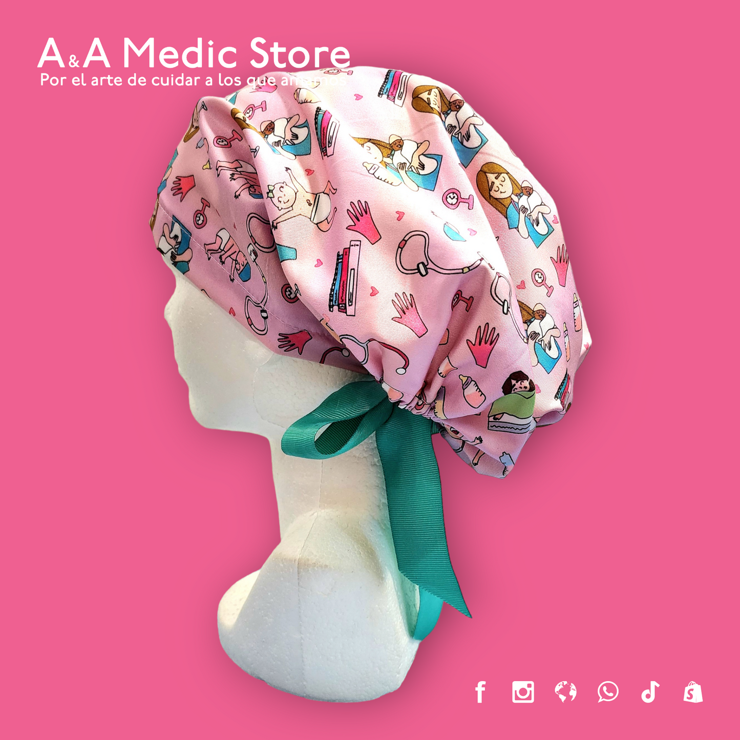 Gorro Quirúrgico Dama | Cofia con Listón para Cabello Largo