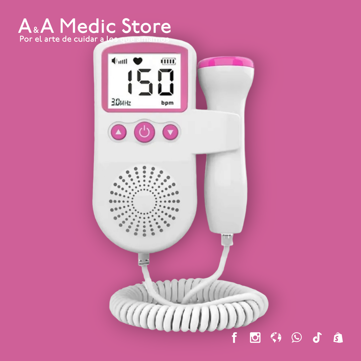 Doppler Fetal | Ultrasonido Portátil | Monitor Electrónico para Bebés