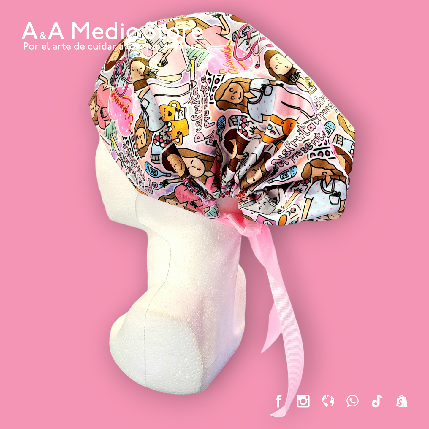 Gorro Quirúrgico Dama | Cofia con Listón para Cabello Largo