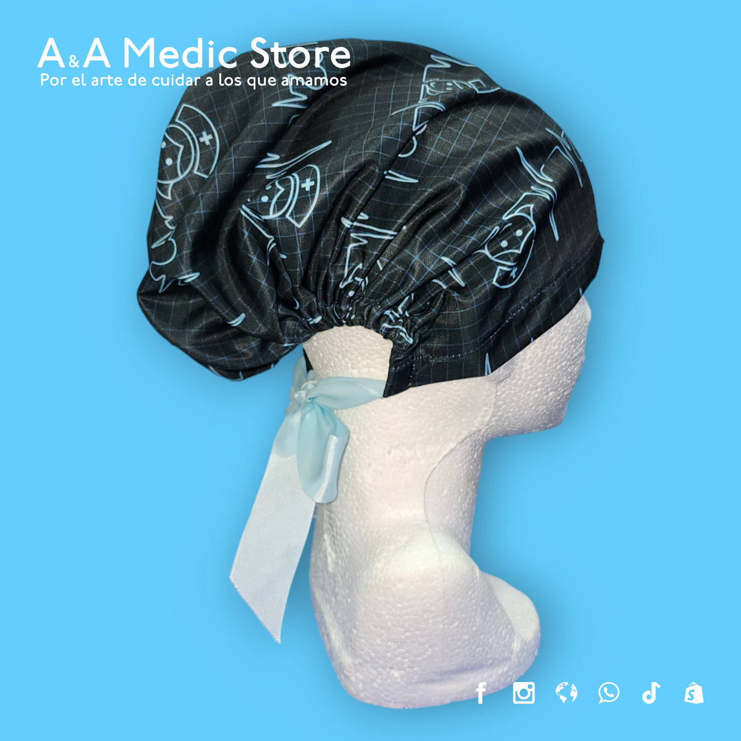Gorro Quirúrgico Dama | Cofia con Listón para Cabello Largo