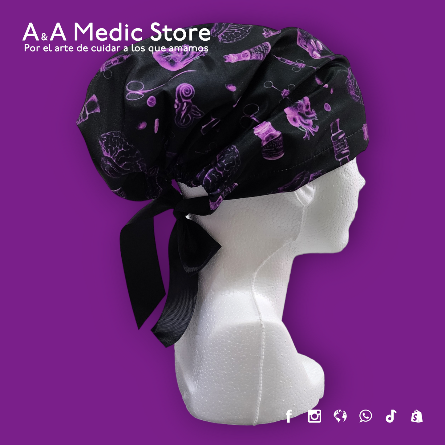 Gorro Quirúrgico Dama | Cofia con Listón para Cabello Largo
