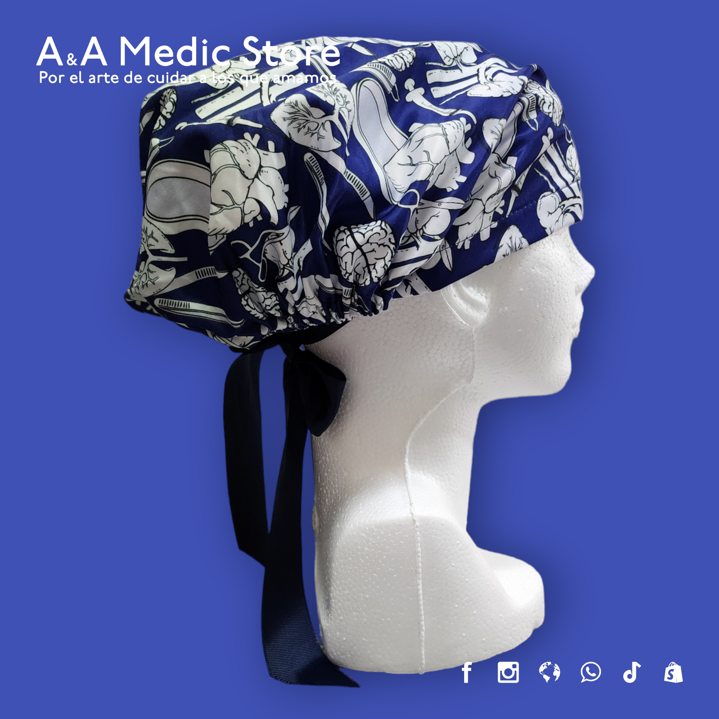 Gorro Quirúrgico Dama | Cofia con Listón para Cabello Largo