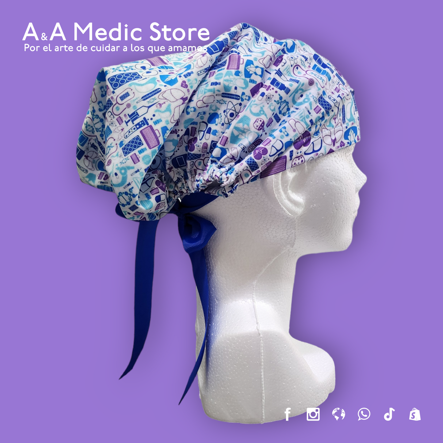 Gorro Quirúrgico Dama | Cofia con Listón para Cabello Largo