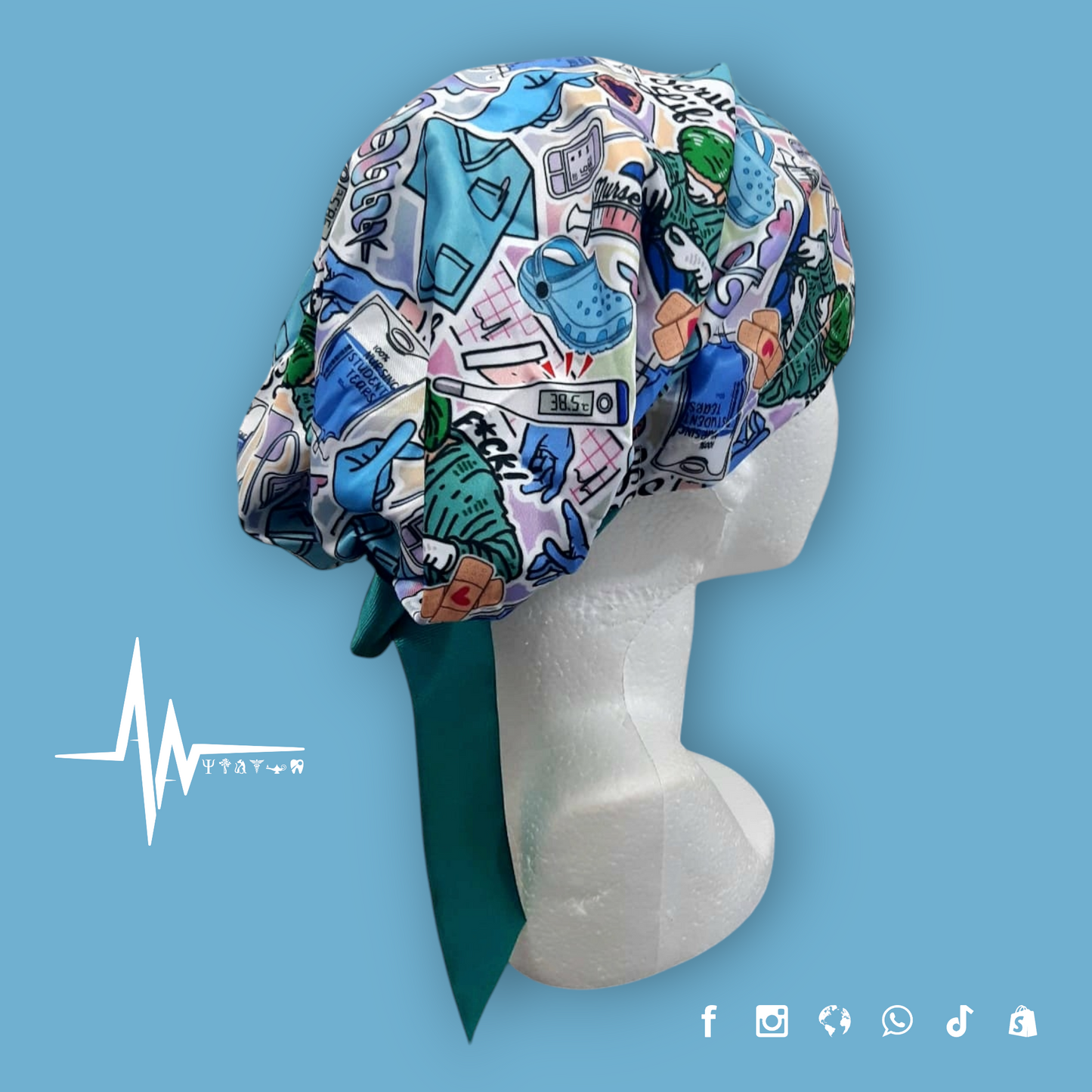 Gorro Quirúrgico Dama | Cofia con Listón para Cabello Largo