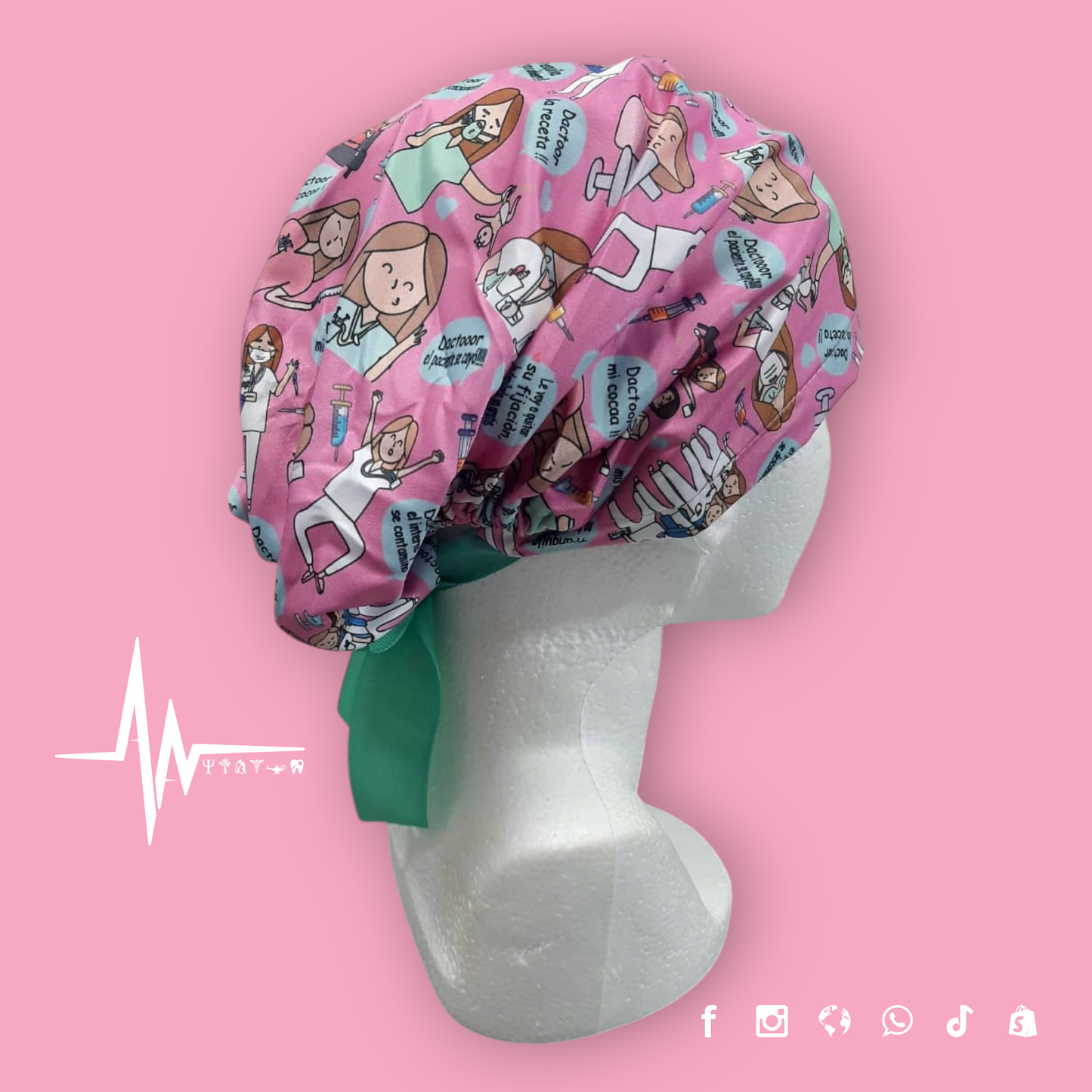 Gorro Quirúrgico Dama | Cofia con Listón para Cabello Largo