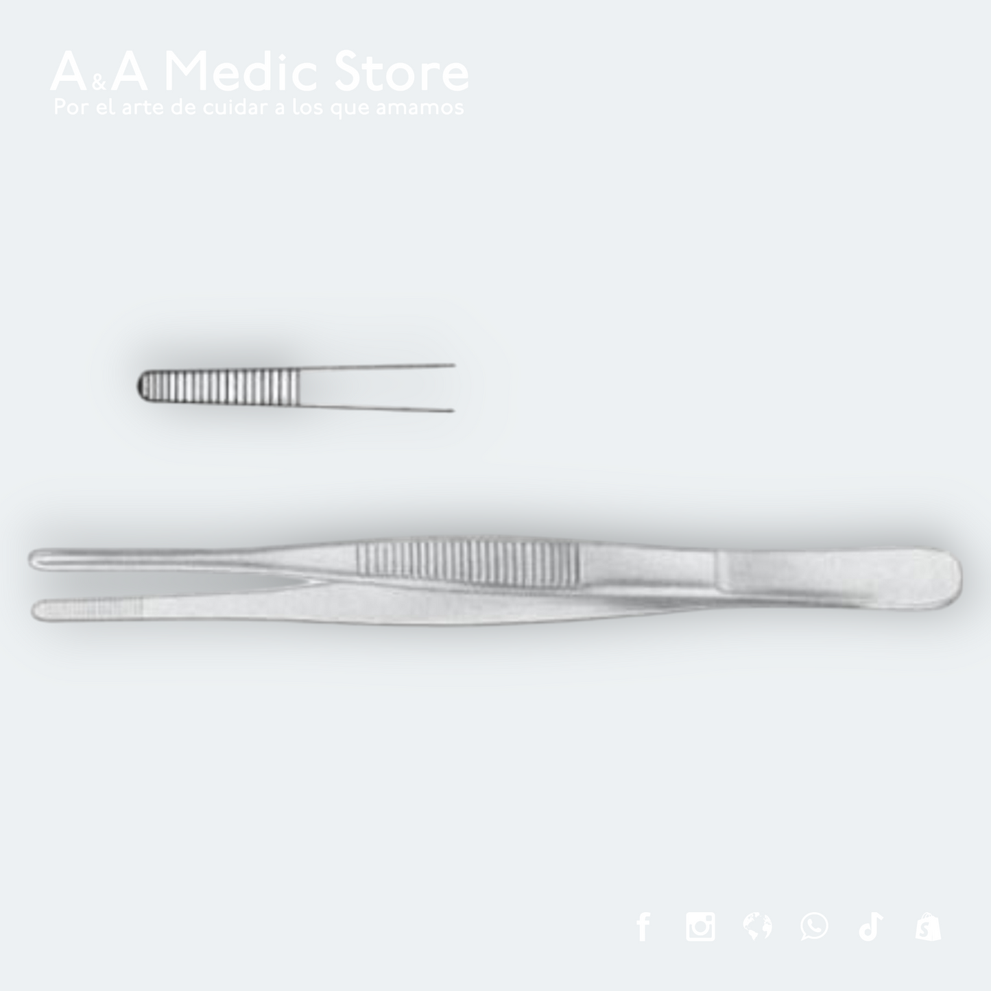 Pinza de Disección Con y Sin Dientes | Acero Inoxidable Alemán | 14cm