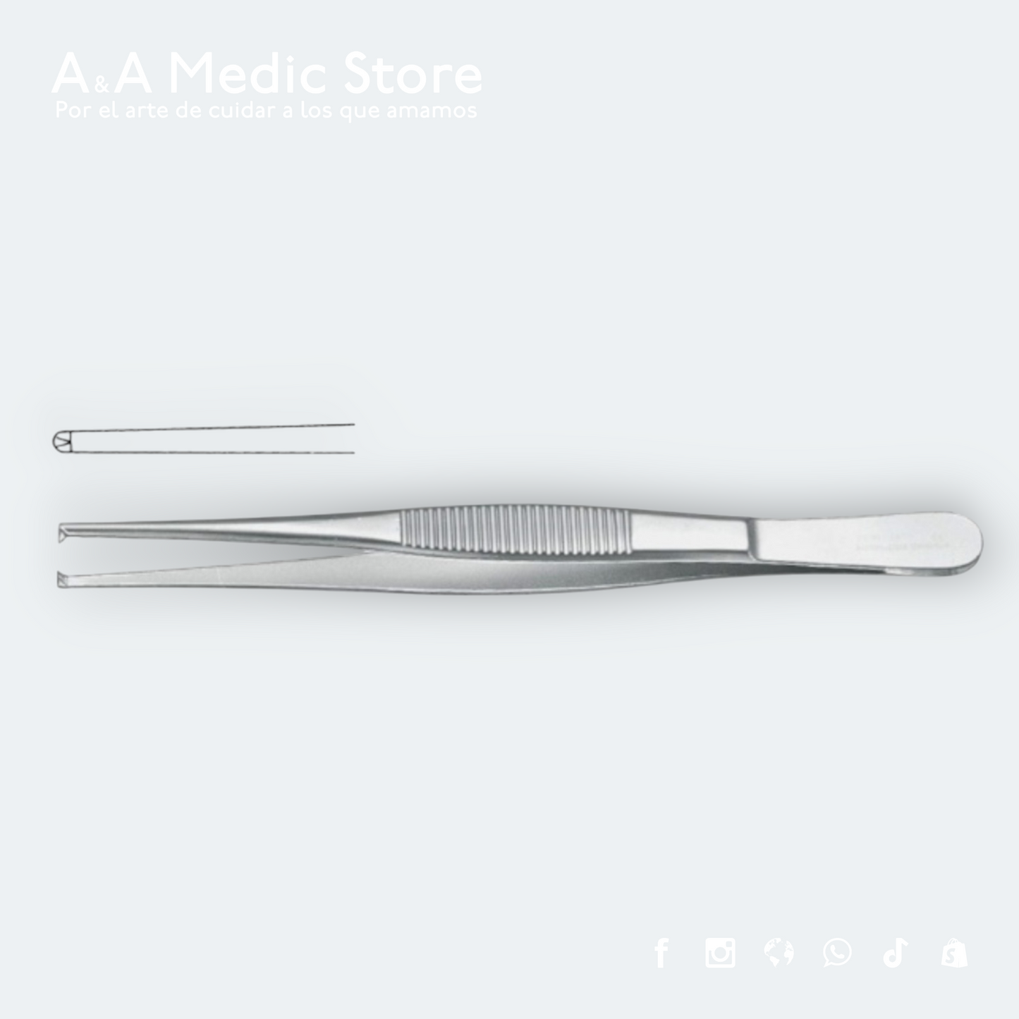 Pinza de Disección Con y Sin Dientes | Acero Inoxidable Alemán | 14cm