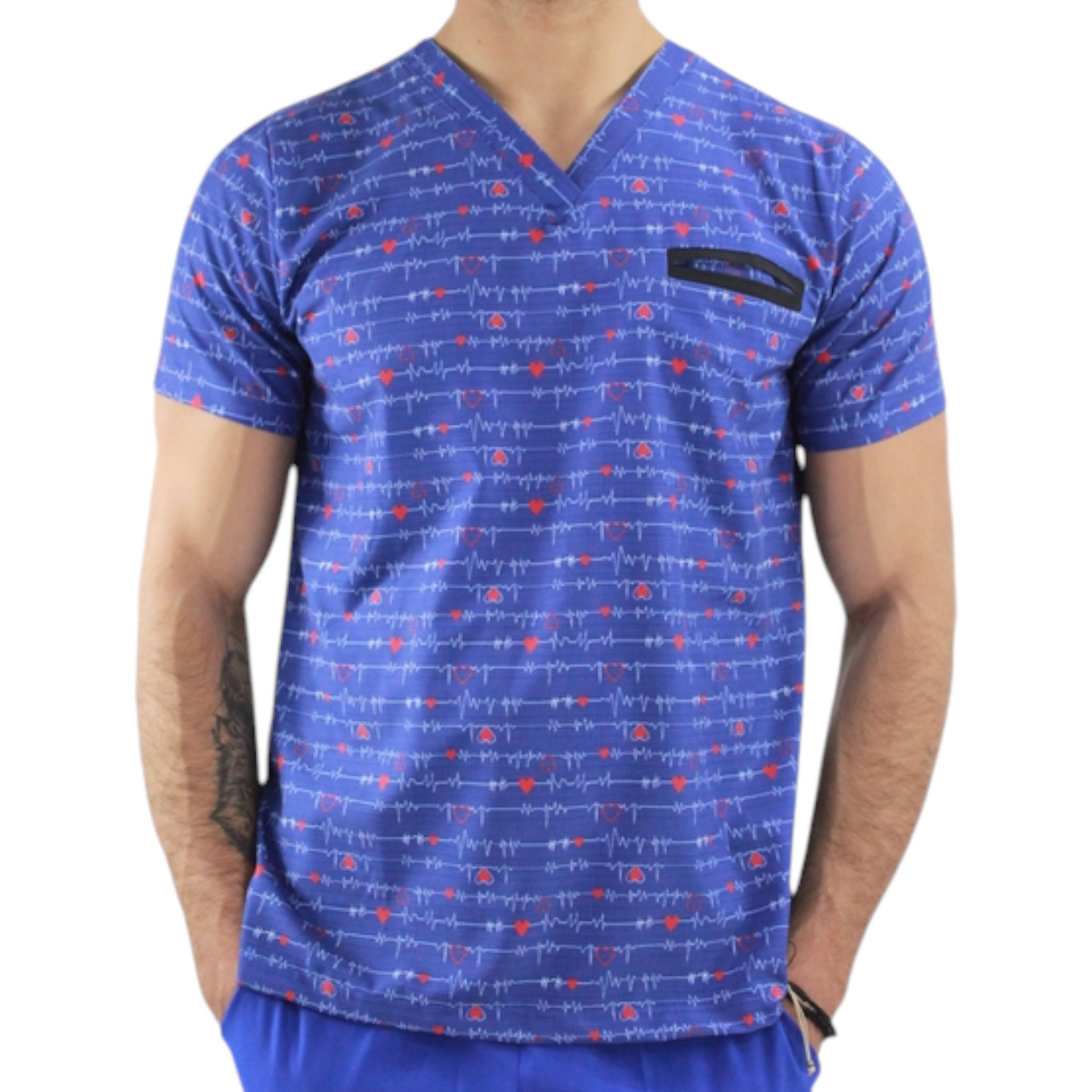Filipina Estampada para Medicina - Caballero | Tela Antifluidos Stretch