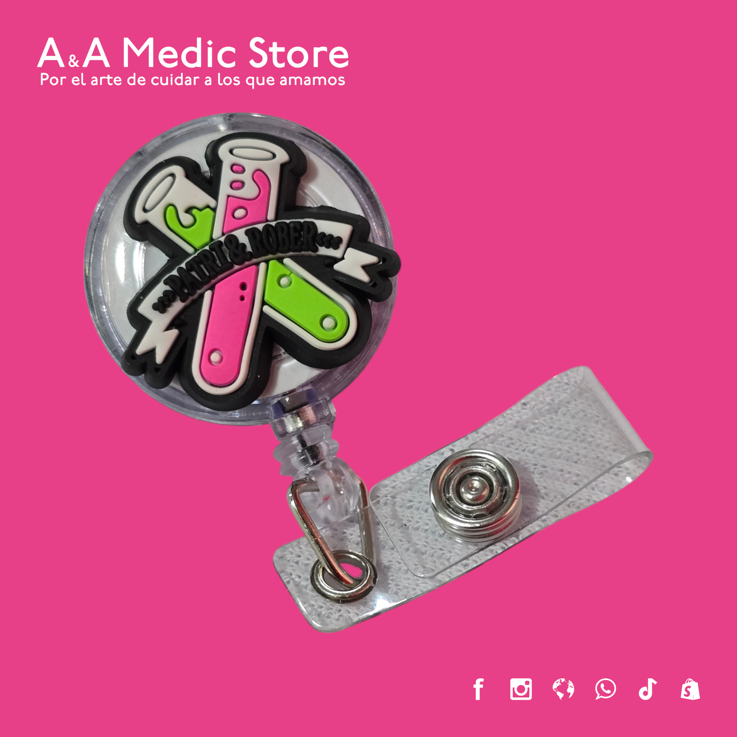 Yoyo Porta Credencial | Retráctil | Diseños Variados | Para Personal de Salud
