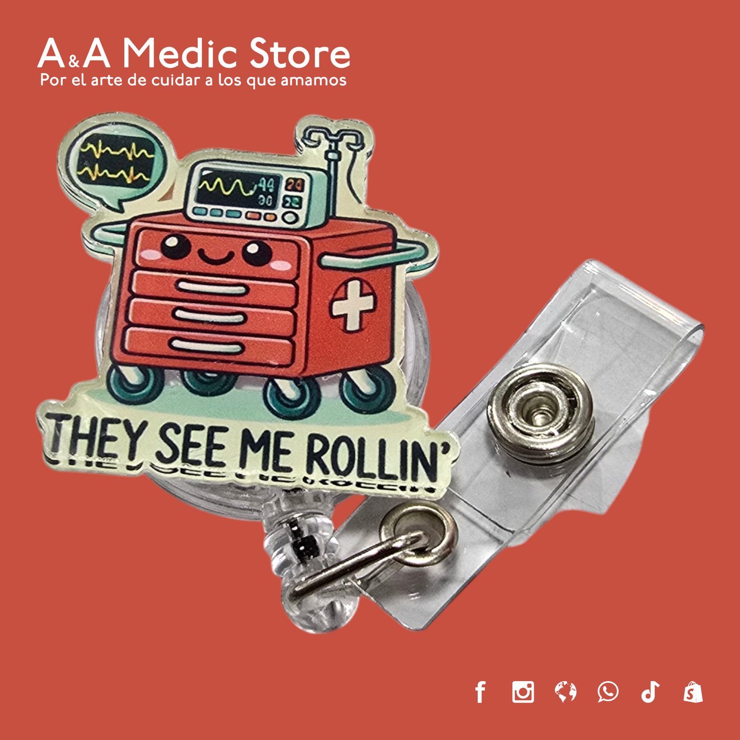 Yoyo Porta Credencial de Acrílico | Retráctil | Diseños Variados