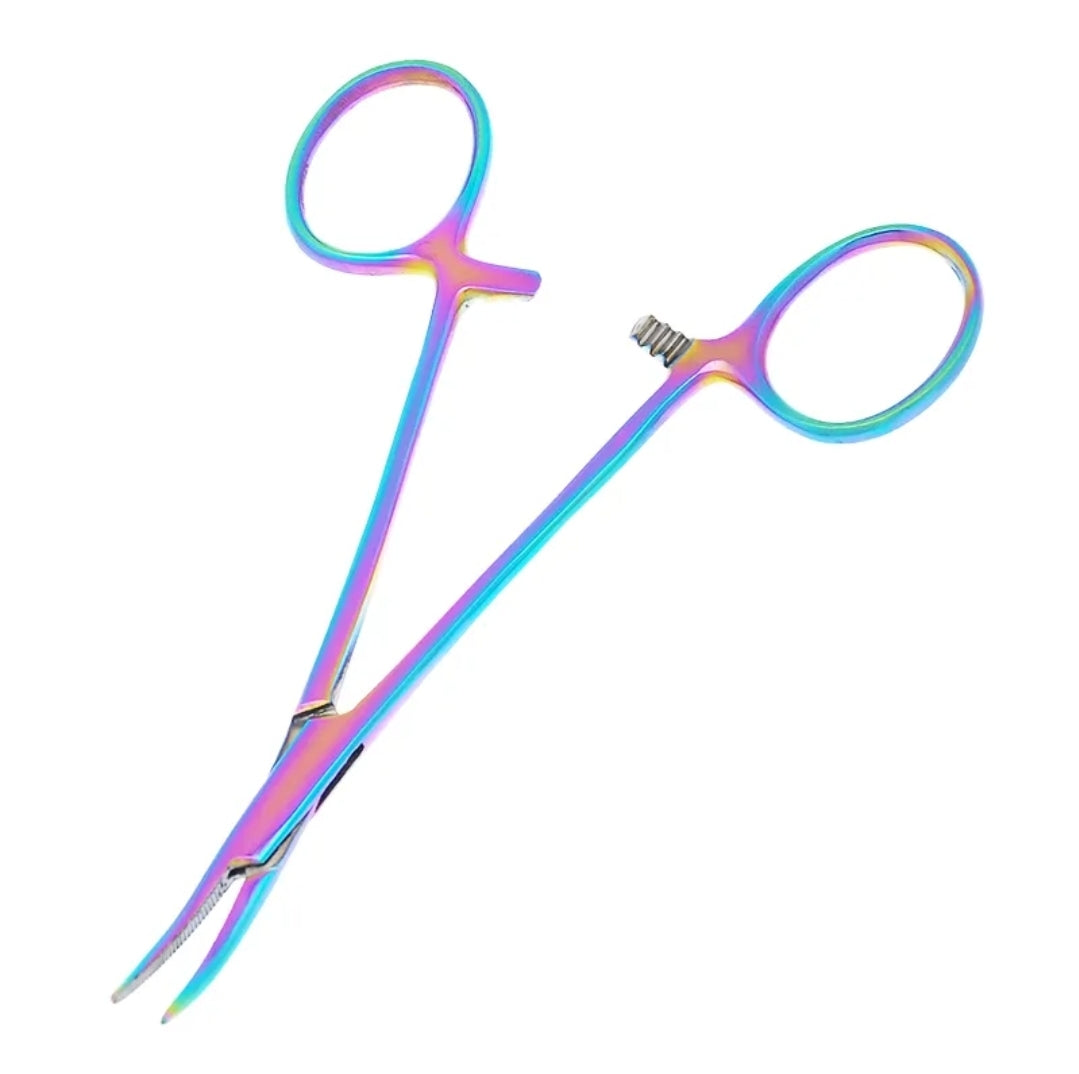 Juego de Pinzas Kelly Recta y Curva | Acero Inoxidable | 14cm