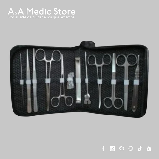 Estuche de Disección | Acero Inoxidable Alemán Guttek | 12 o 20 Piezas