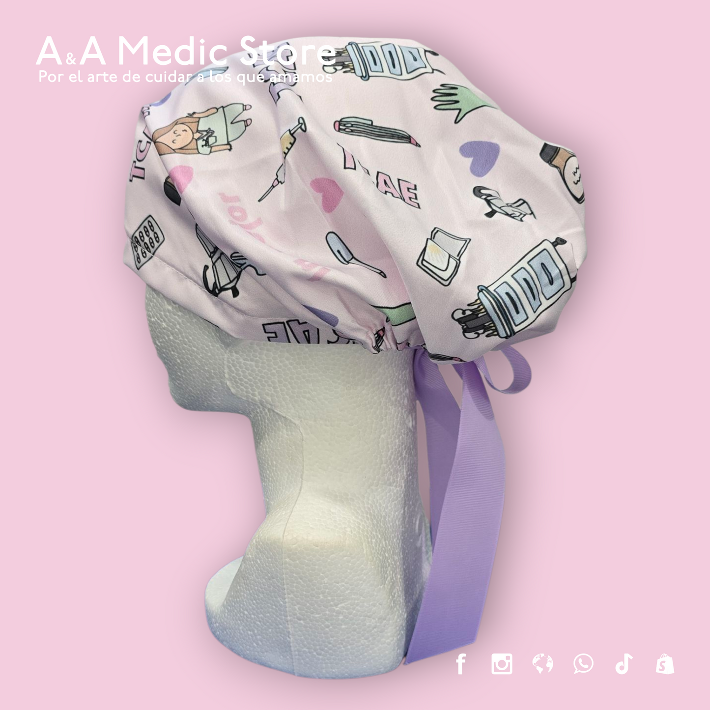 Gorro Quirúrgico Dama | Cofia con Listón para Cabello Largo