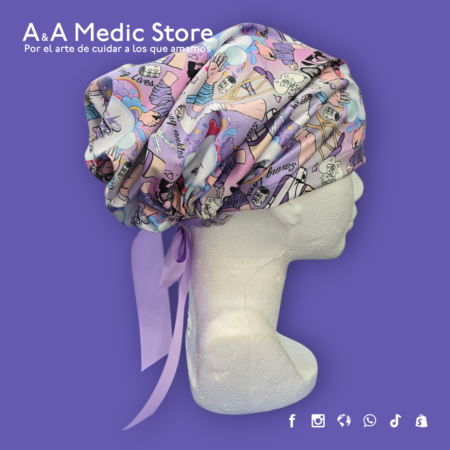 Gorro Quirúrgico Dama | Cofia con Listón para Cabello Largo