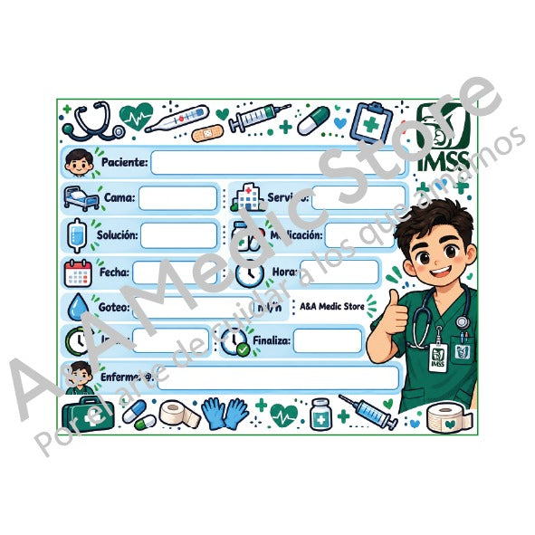 Membretes para soluciones intravenosas de uso diario | Físicos o digitales