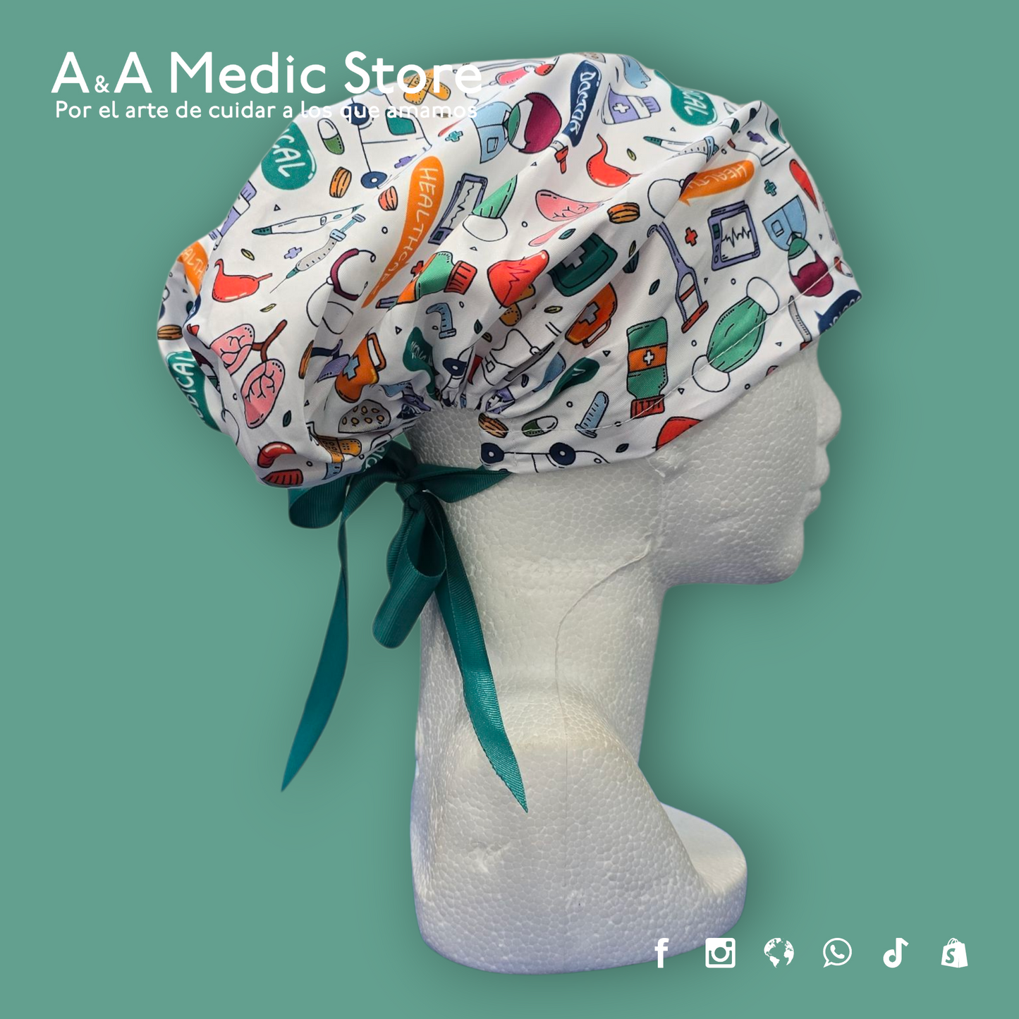 Gorro Quirúrgico Dama | Cofia con Listón para Cabello Largo