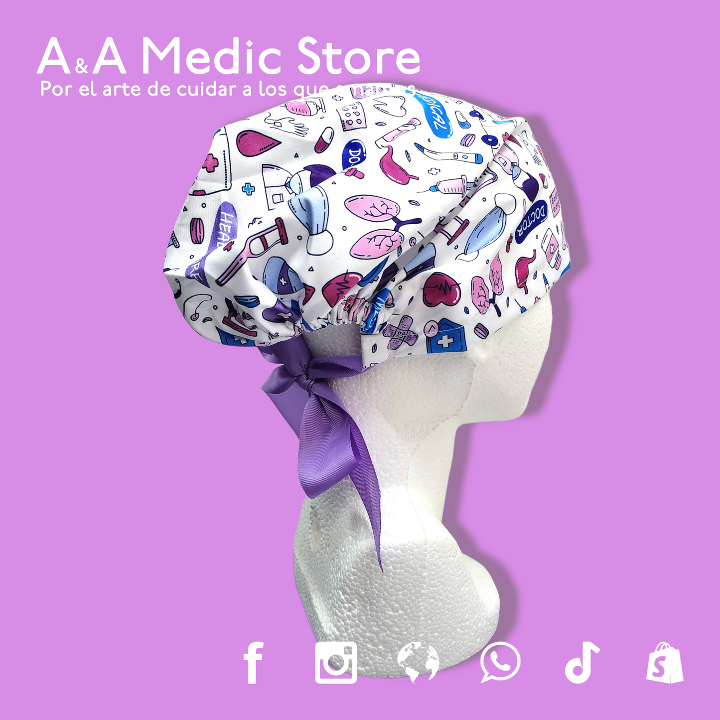 Gorro Quirúrgico Dama | Cofia con Listón para Cabello Largo